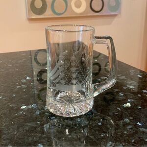 Crystal handcut clipper ship beer mug glass sailboat